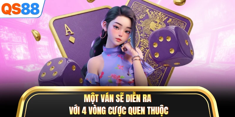 Một ván sẽ diễn ra với 4 vòng cược quen thuộc